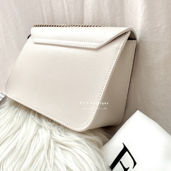 NWT Furla Bella Mini Crossbody Shoulder Bag Leather Petalo Cream White - Picture 7 of 11